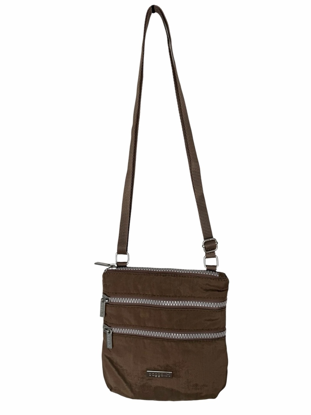 Baggallini Brown Adjustable Crossbody Bag Top Zipper 5 Card Slots Travel